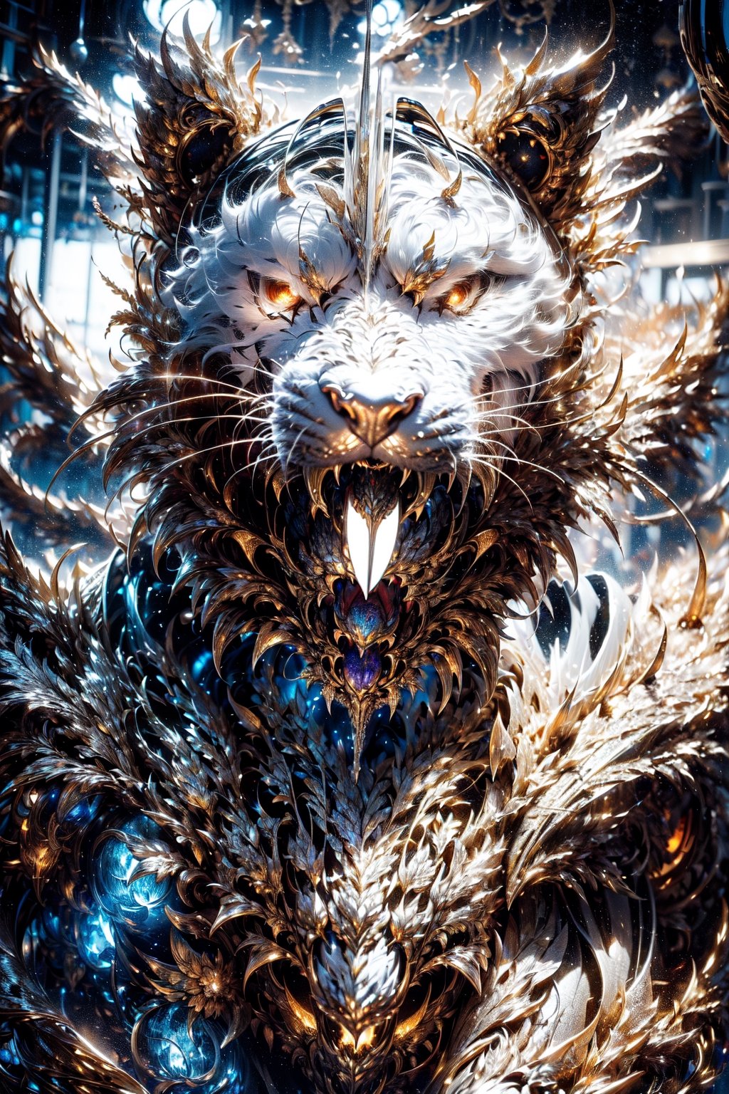 (Black and white entanglement),  (silver and crystal entanglement),  High Detail by ghostwolfthree on Tensor.Art