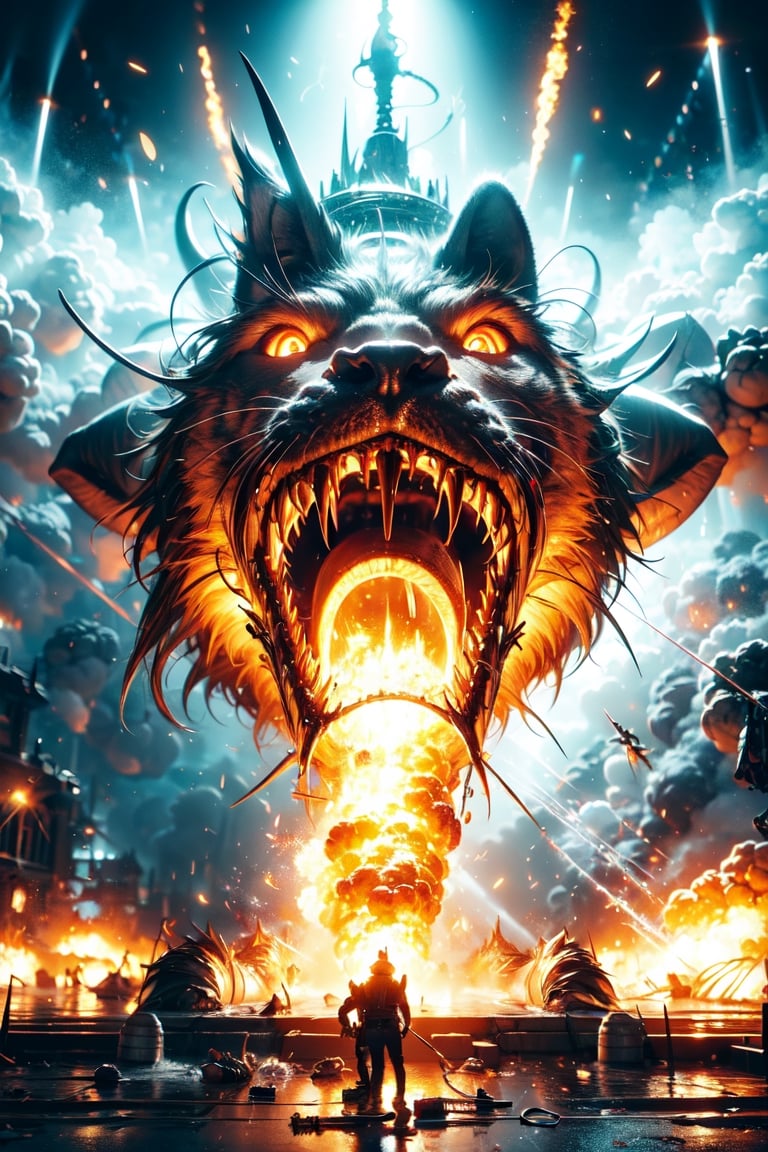 Behemoth,  open_mouth ,  spit a big light by ghostwolfthree on Tensor.Art