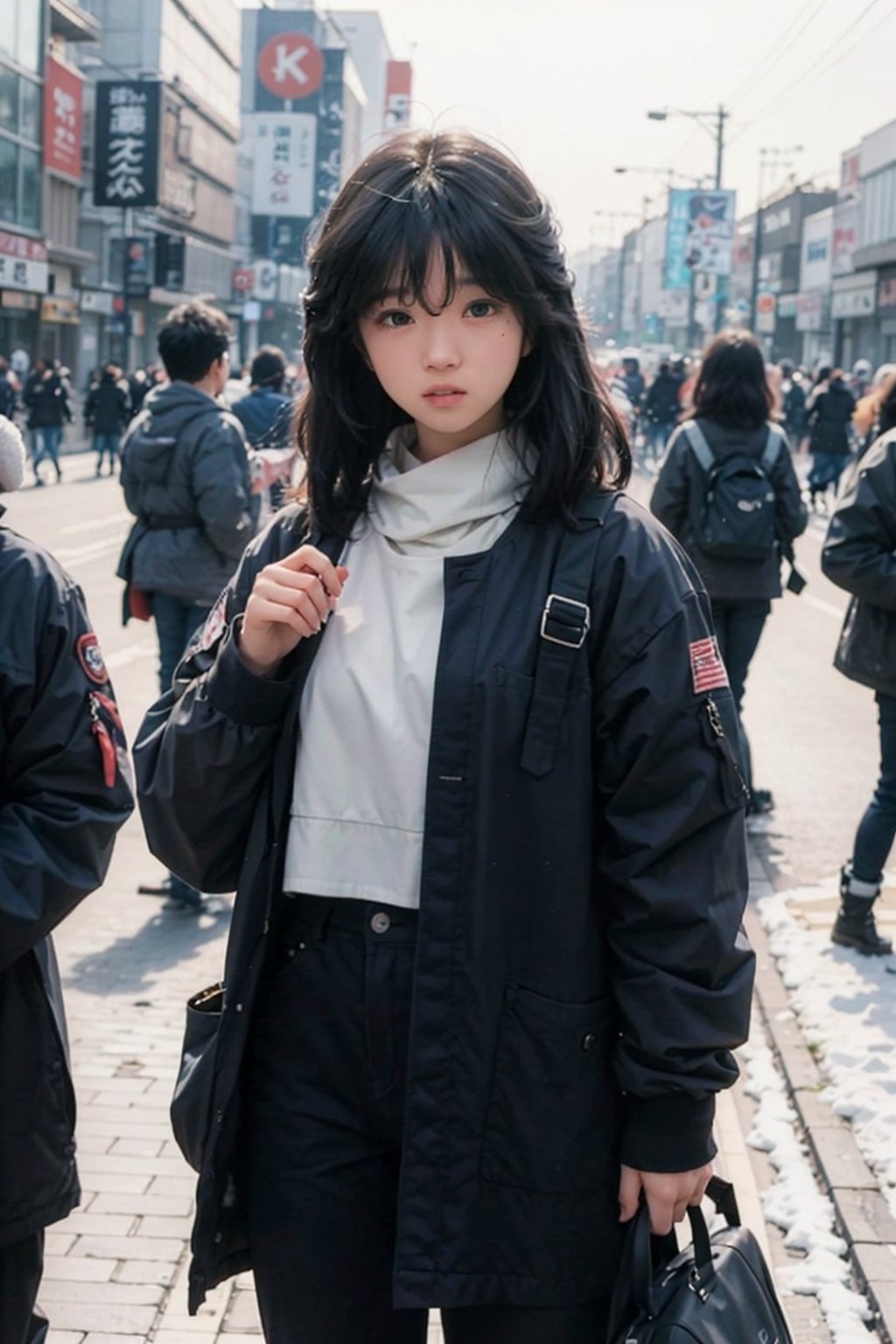 a sexy 18 years old k-pop idol, shibuya street, standing, pubic_hair_(female),akinanakamori
Winter,Snow