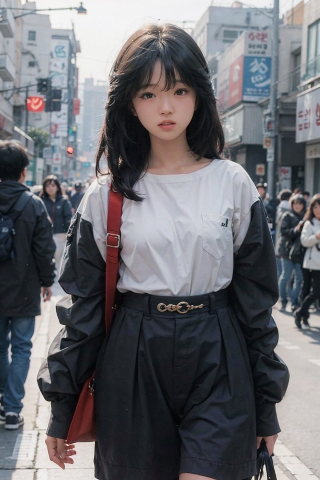 a sexy 18 years old k-pop idol, Seoul street, standing, pubic_hair_(female),akinanakamori
Winter