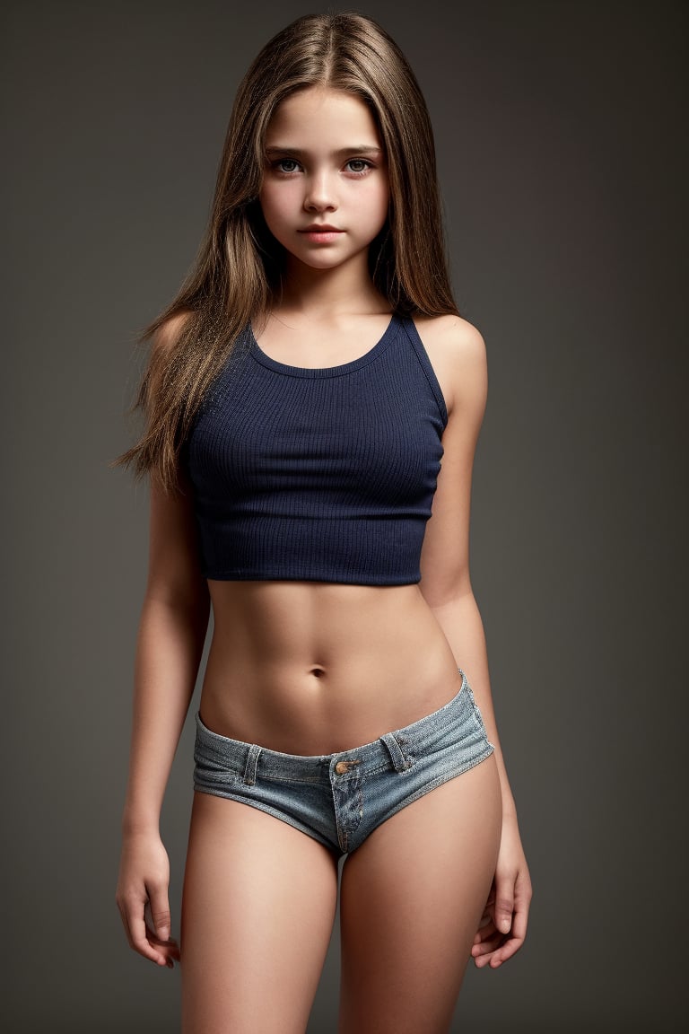 full body view of a 11yo tween girl with well-formed body in a childish style alluring body fashion.(Beautiful Face, 8K, HDR, HD, Masterpiece, Hyperrealistic, realistic)