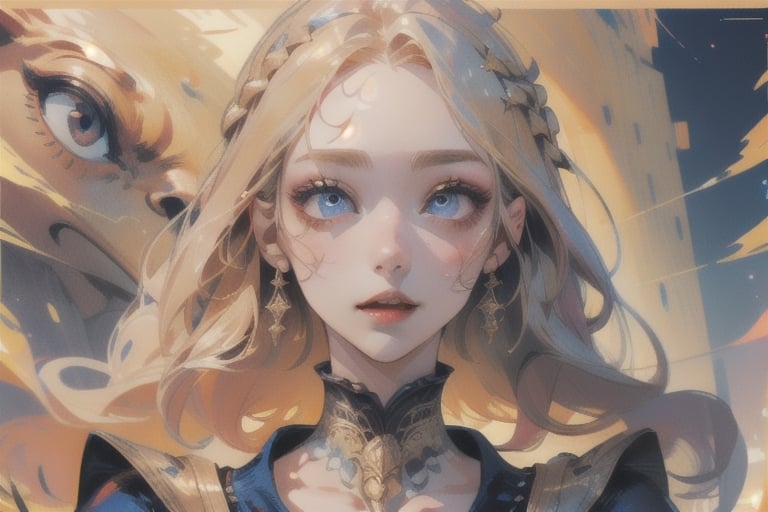 High detailed .Appearance: Woman, royal noble princess, beautiful face, dark blue eyes, golden Rapunzel hair, slender figure.
Personality: witty, brave, kind, cheerful
Characteristics: Often wears European court clothing
Korean comic style,High detailed 