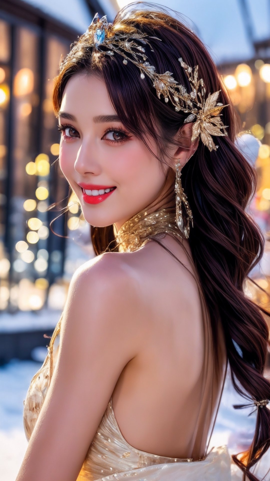 RAW photo,  high quality,  film grain,  8k uhd,  masterpiece,  best quaily,  (high detailed skin:1.1), photorealistic, smile, firework, happy new year,
(fractal crystal skin:1.1) woman, white crystal skin, (fantasy:1.3), ,High detailed ,