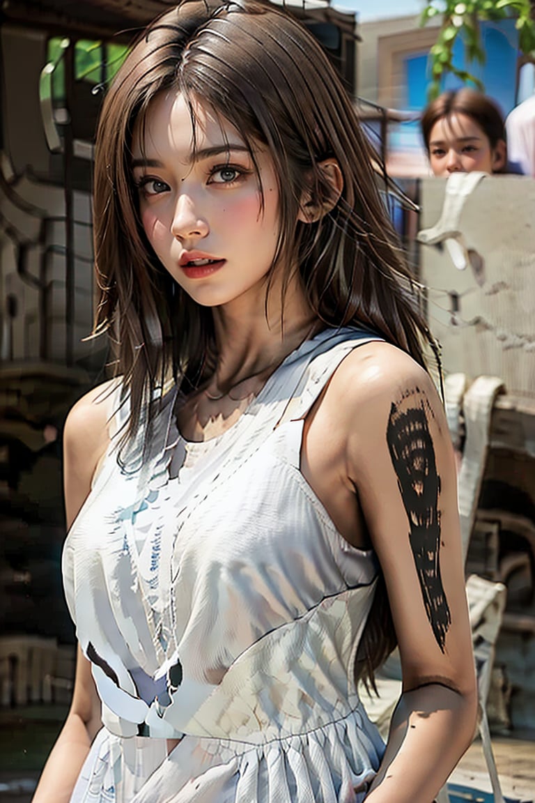 中國傳統服飾、中國服飾、 装饰有复杂的细节、輔以色彩鮮豔的羽毛和獨特的布料、 休息、 （中國的長城）、脸很瘦、注重细节、雙眼皮、美麗的細鼻子、銳利的焦點:1.2、美麗的女人:1.4、(淺棕色的頭髮、短髮、 )、纯白肌肤、最好的品質、傑作、超高解...