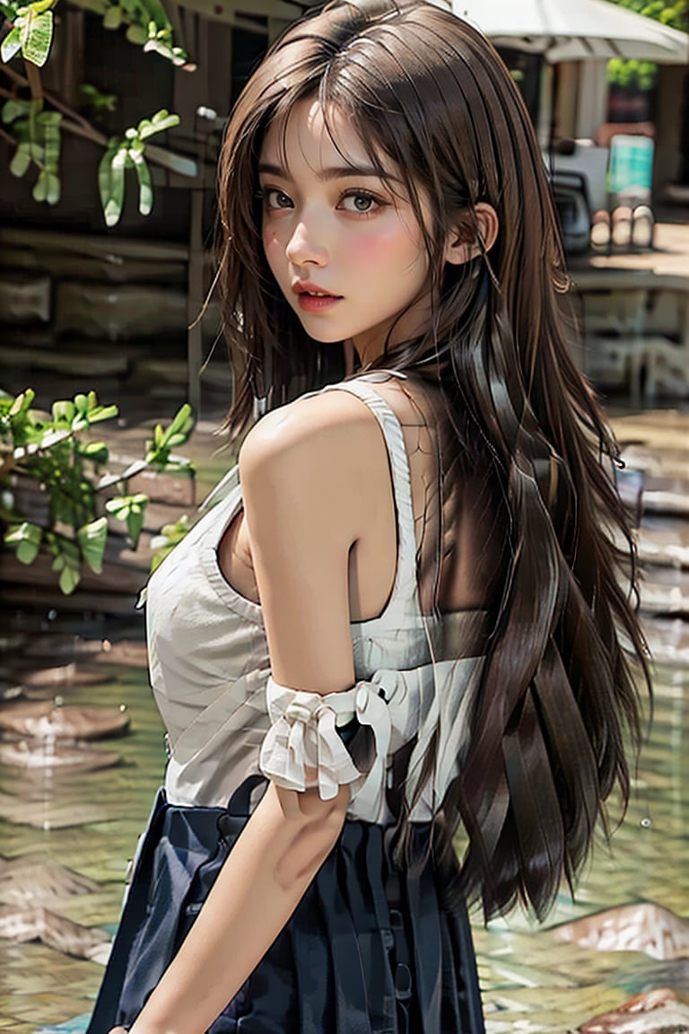 中國傳統服飾、中國服飾、 装饰有复杂的细节、輔以色彩鮮豔的羽毛和獨特的布料、 休息、 （中國的長城）、脸很瘦、注重细节、雙眼皮、美麗的細鼻子、銳利的焦點:1.2、美麗的女人:1.4、(淺棕色的頭髮、短髮、 )、纯白肌肤、最好的品質、傑作、超高解...