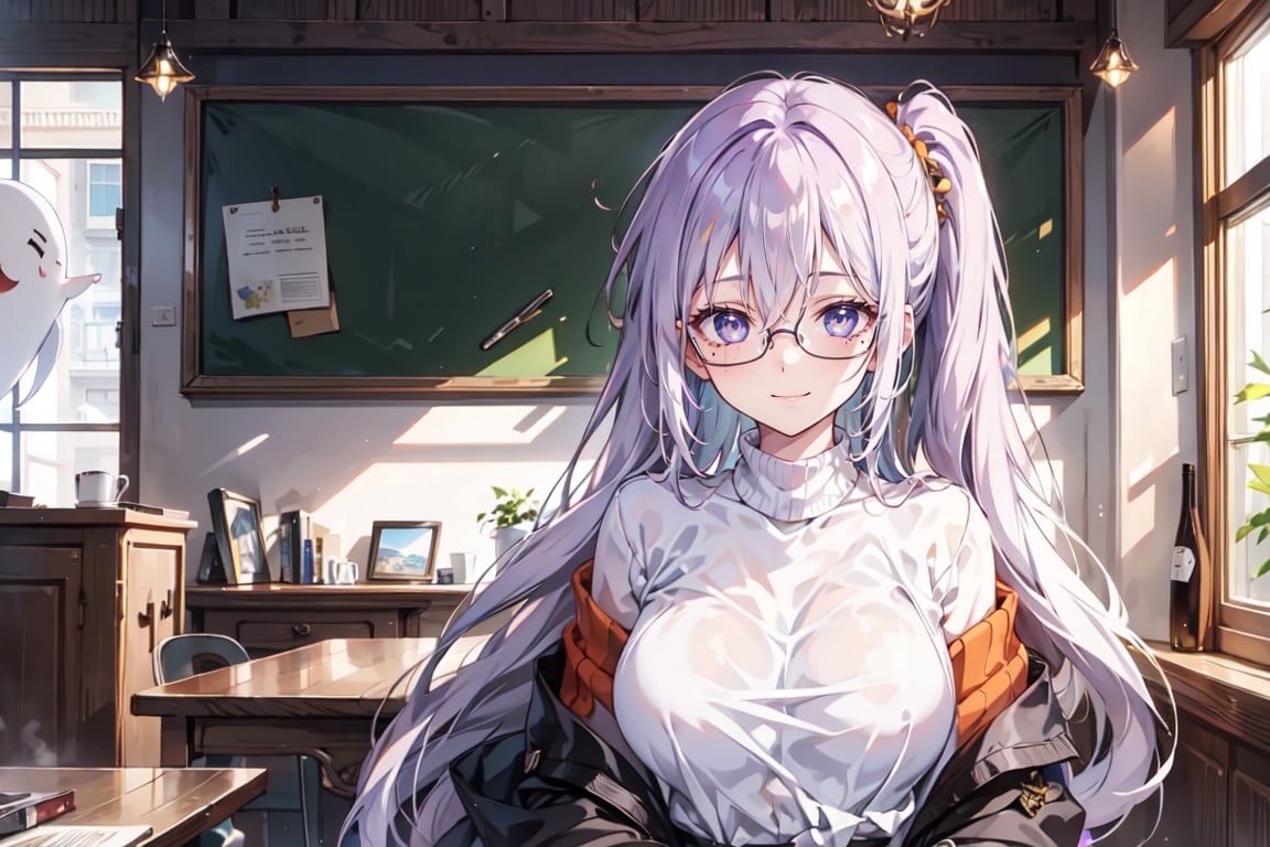 1 girl with glasses,  A 25-year-old girl with waist-length hair,  knee-length hair by user_657240351450436789 on Tensor.Art