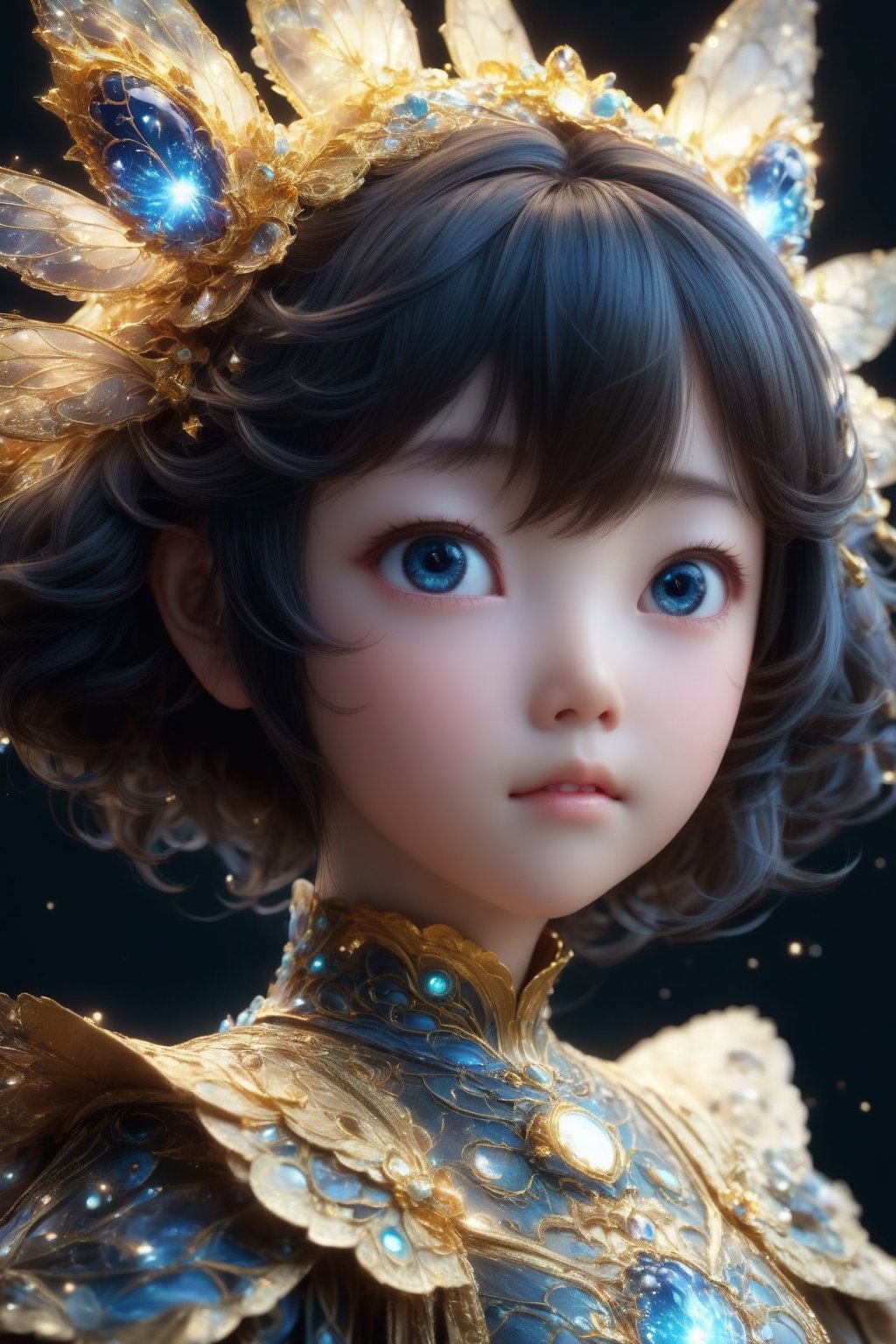 masterpiece, extremely best quality,  official art,  cg 8k wallpaper,  (Fantasy Style:1.1), (face focus,  cute,  masterpiece,  best quality,  1girl,  black background,  solo,  standing,  pixiv:1), 3d,  looking up,  light particle,  highly detailed,  best lighting,  pixiv,  depth of field,  (beautiful face),  fine water surface,  incredibly detailed,  (an extremely  beautiful),  (best quality),yua_mikami,Renaissance Sci-Fi Fantasy,bl3uprint,ksaqua,Enhanced Reality,3D Render Style