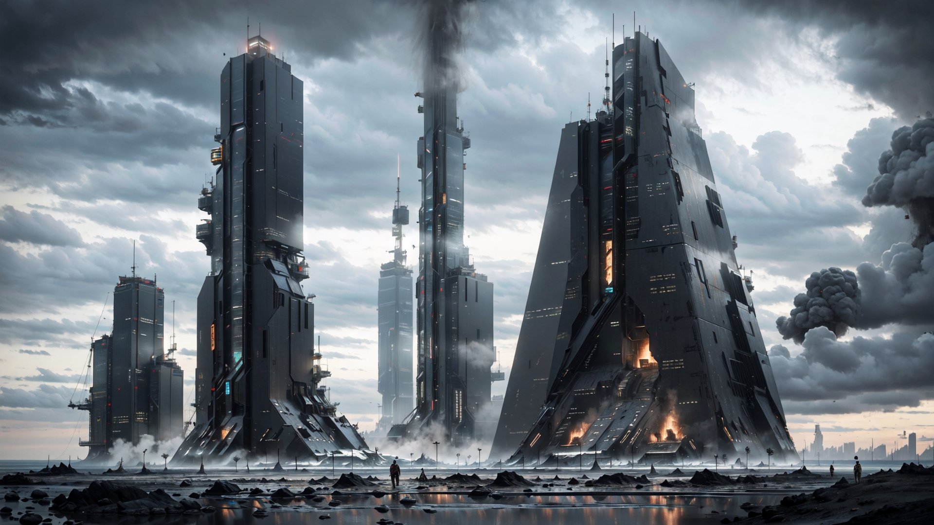 Frozen planet,  lone metal skyscraper,  wasteland by barryperry on Tensor.Art