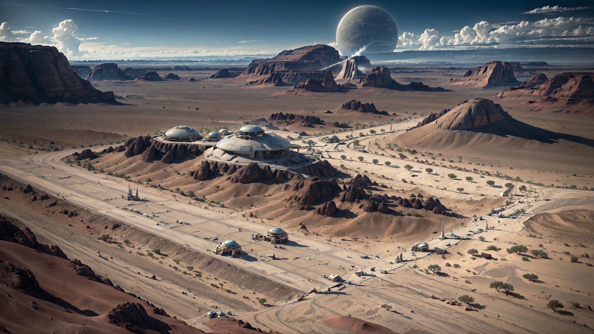 airstrip,  control tower,  Desert planet by barryperry on Tensor.Art