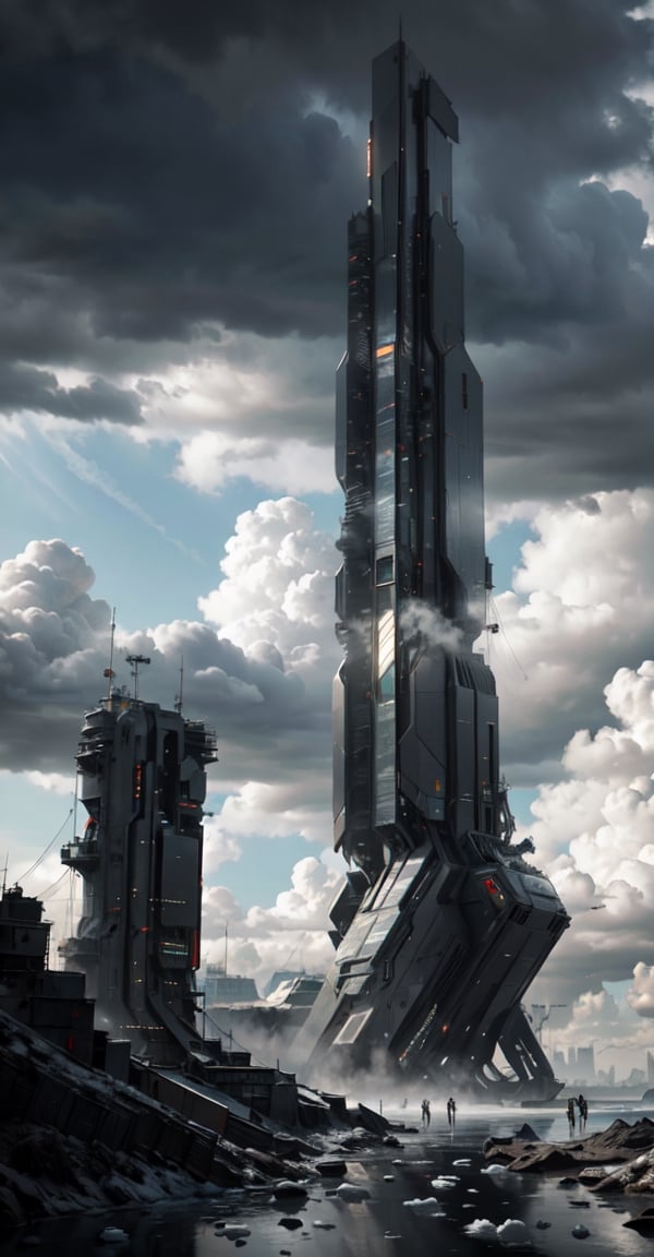 Frozen planet,  lone metal skyscraper,  wasteland by barryperry on Tensor.Art