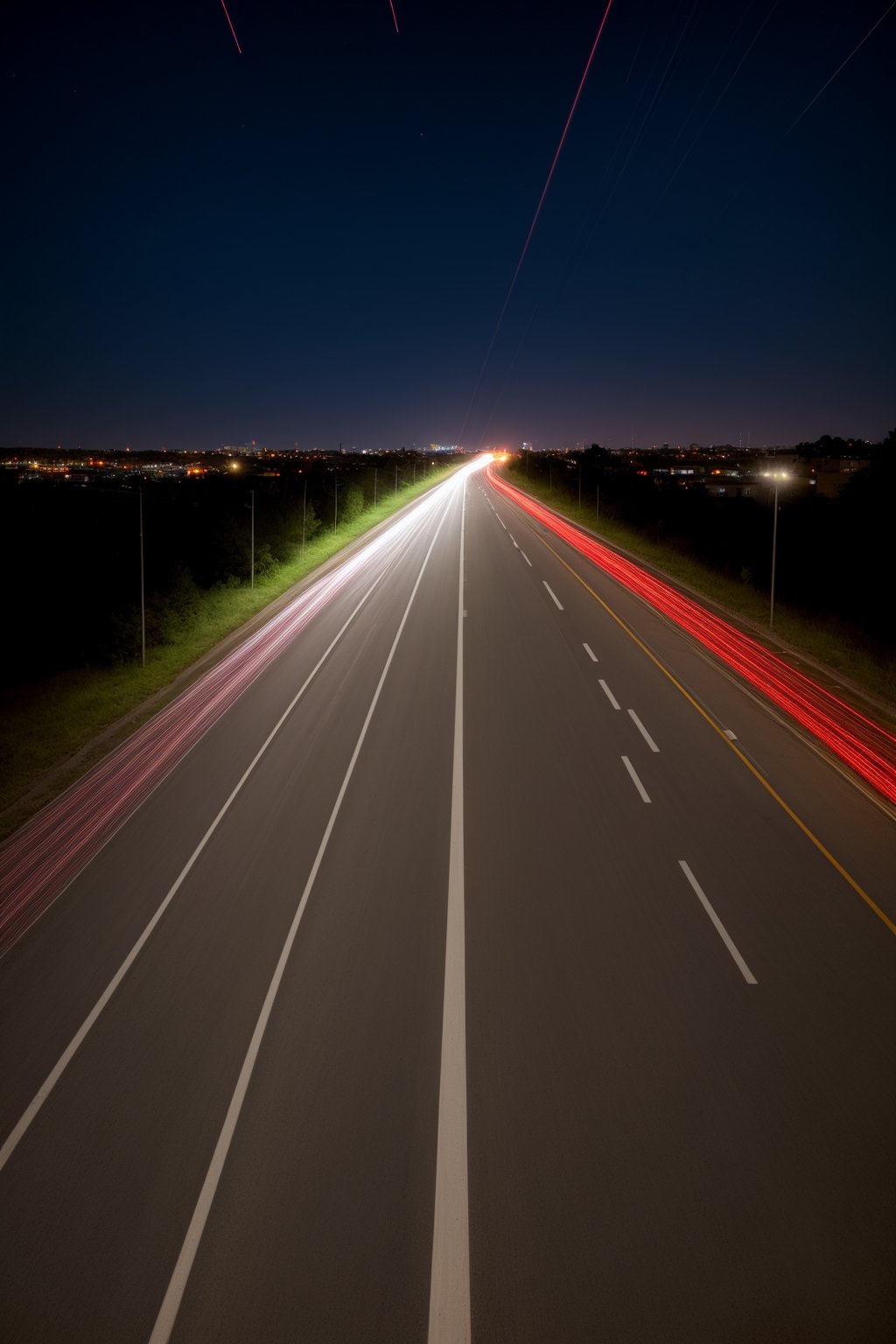 (light trail photography:1.3), (car taillights), many tail light lines, (tail light line art), winding Urban road:1.3, camera in manual mode, ND16 filter, F/8, ISO100, (150 seconds long exposure), Photographed from above, breathtakingly beautiful lights, complex, (Masterpiece), (Best Quality), (Ultra high Detailes), (Photorealistic:1.3)