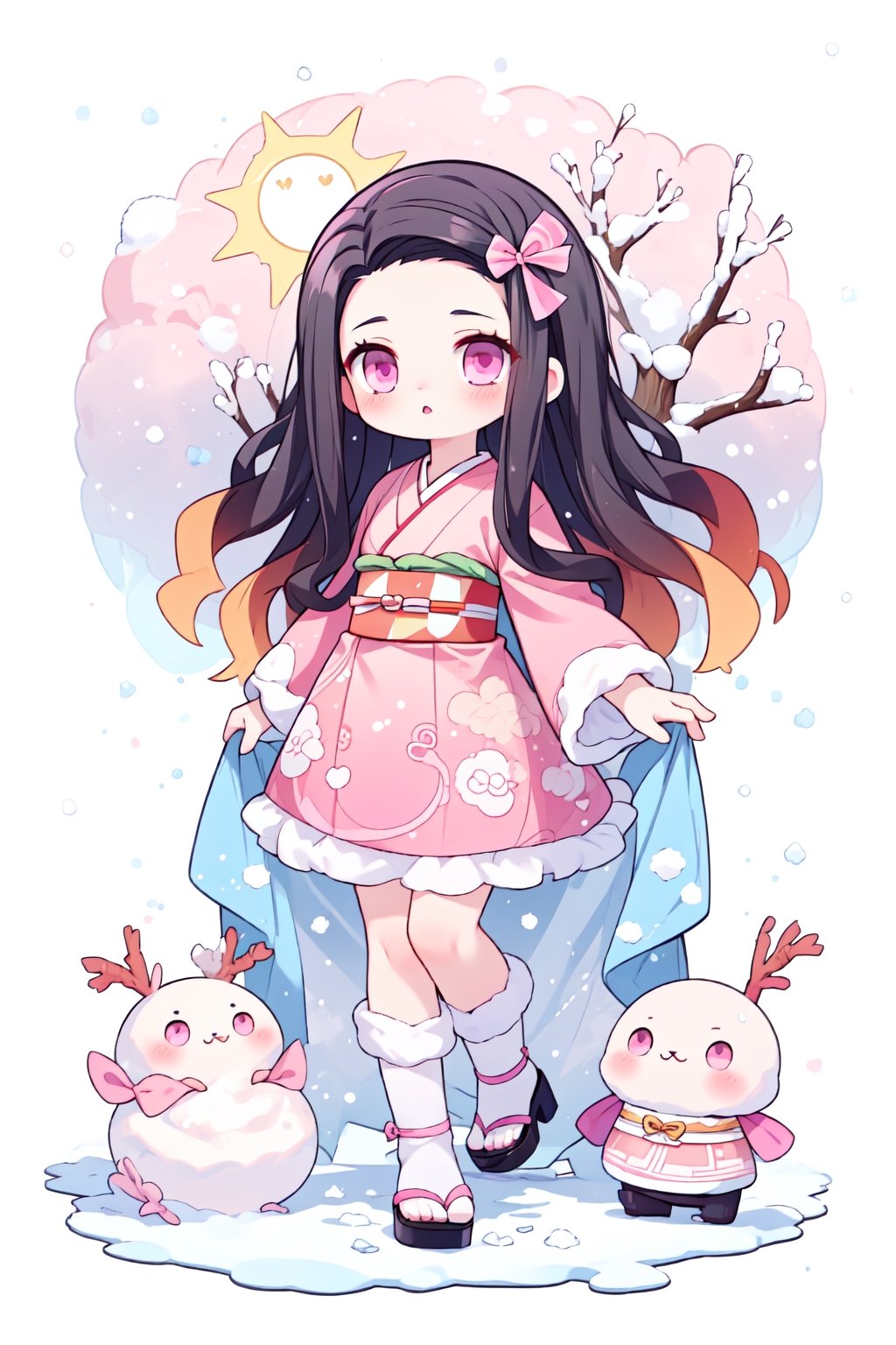 ((Nezuko Kamado,  short legs,  brownn hair by Uste 112023 on Tensor.Art