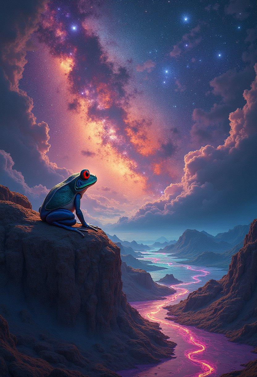 Frog think image created by skypop tensor art
