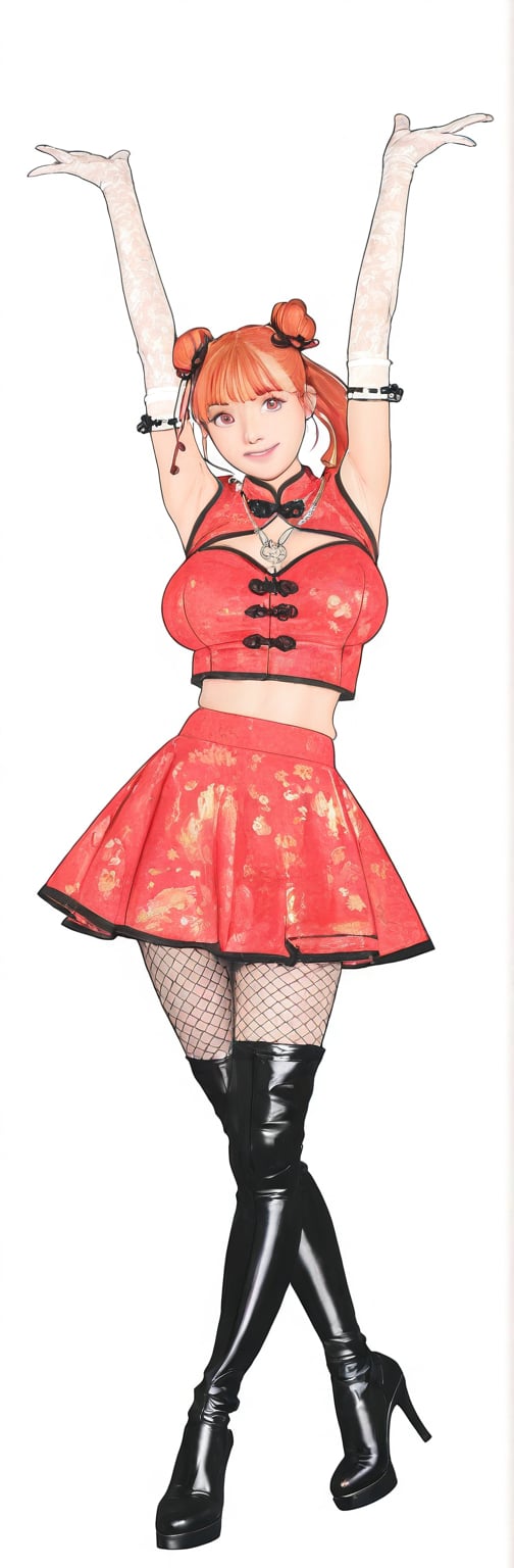 (black boots,  miko,  tranparent black china dress by Springqiu on Tensor.Art