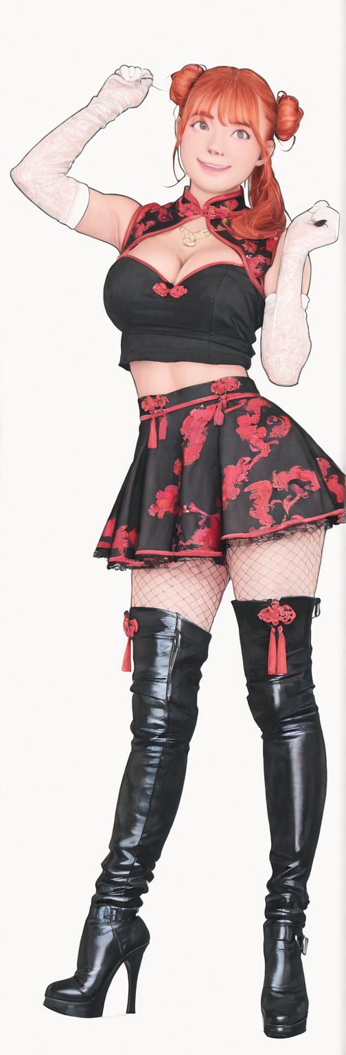 (black boots,  miko,  tranparent black china dress by Springqiu on Tensor.Art