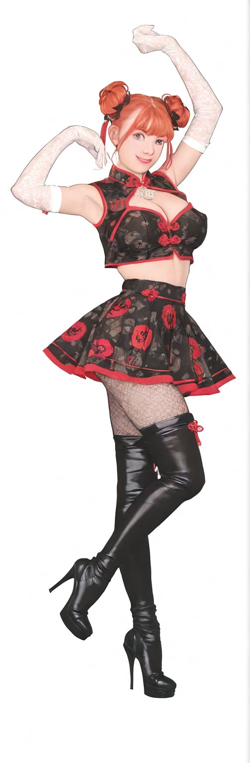 (black boots,  miko,  tranparent black china dress by Springqiu on Tensor.Art