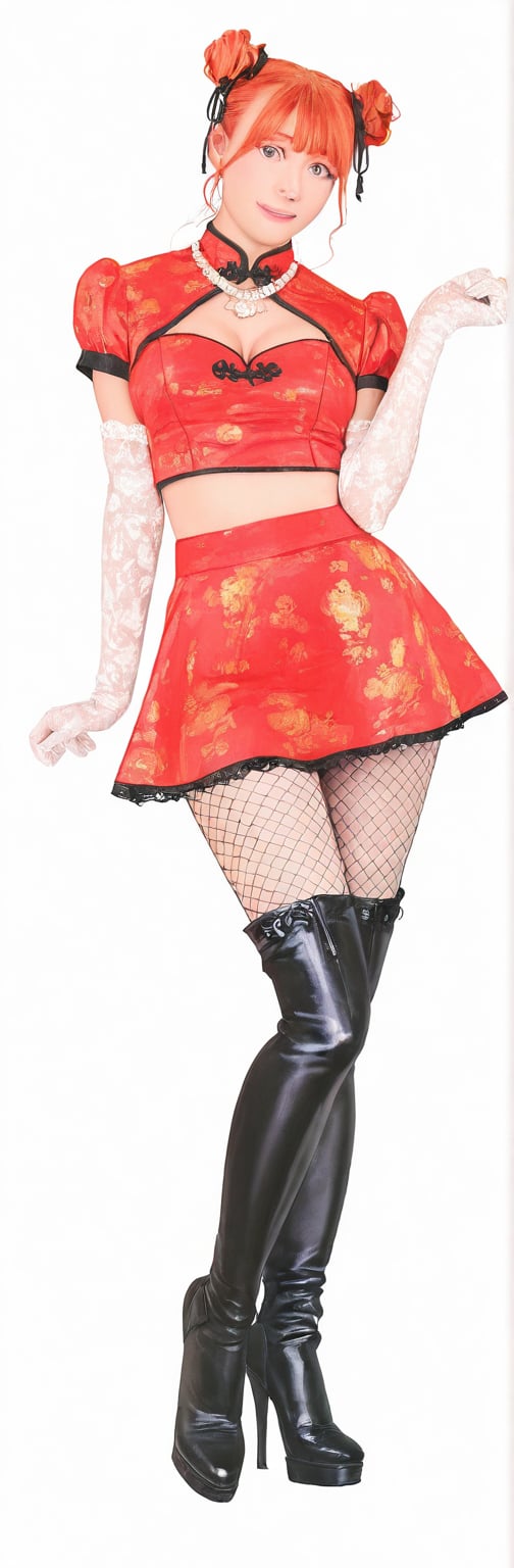(black boots,  miko,  tranparent black china dress by Springqiu on Tensor.Art