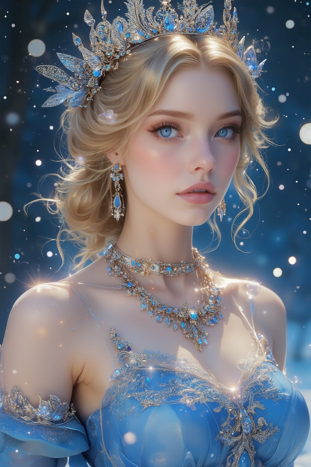 (mucha style),  (SPARKLE GLOWING),  busty and sexy girl by APOLLOYIN on Tensor.Art