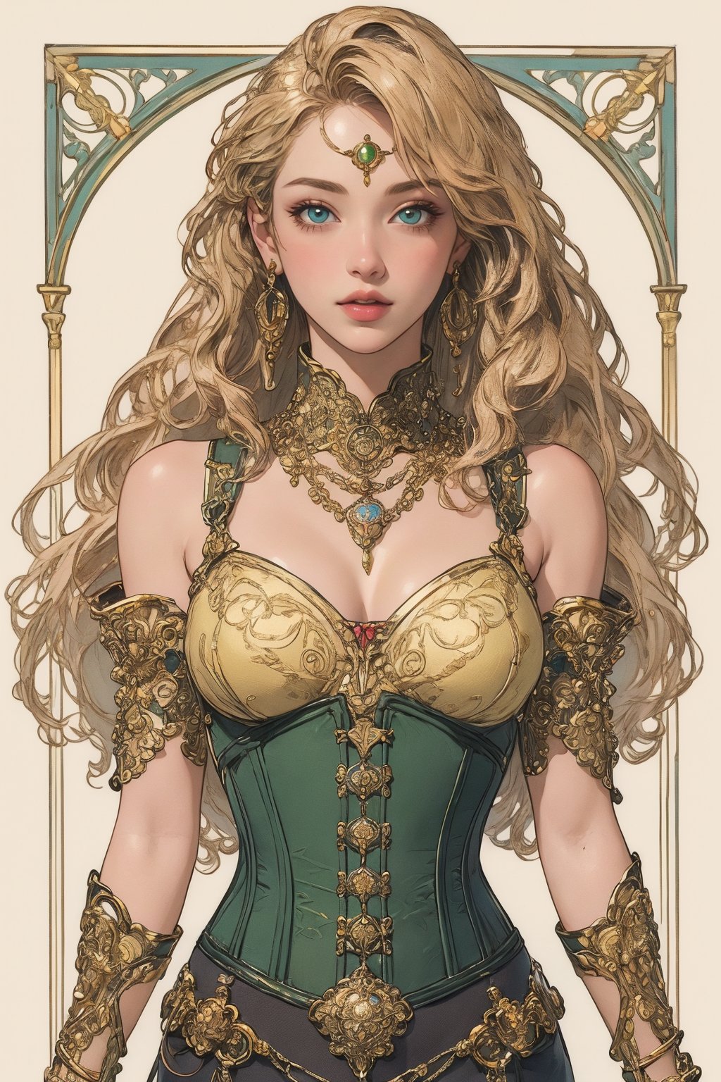 (mucha style),  (SPARKLE GLOWING),  busty and sexy girl by APOLLOYIN on Tensor.Art