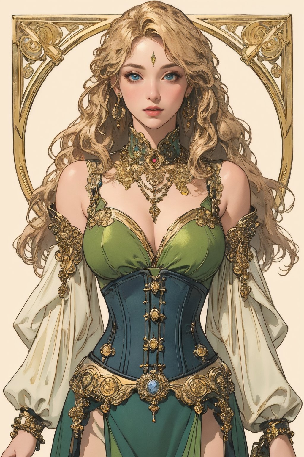 (mucha style),  (SPARKLE GLOWING),  busty and sexy girl by APOLLOYIN on Tensor.Art