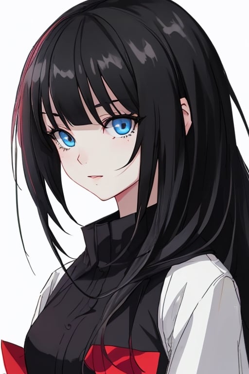 infernal princess, with human form but with diabolical features, full details, 1 girl, casually dressed, slender body, blue eyes, black hair color, light skin, masterpiece,aakurumi