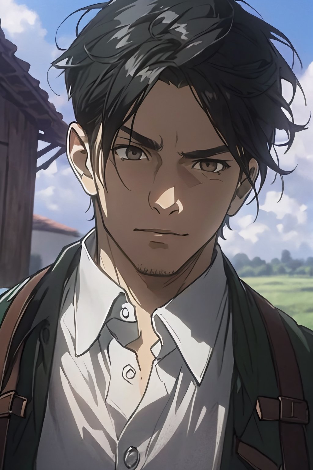 Marco Bodt from Attack on Titan,  ,  (light brown eyes by Berthault on Tensor.Art