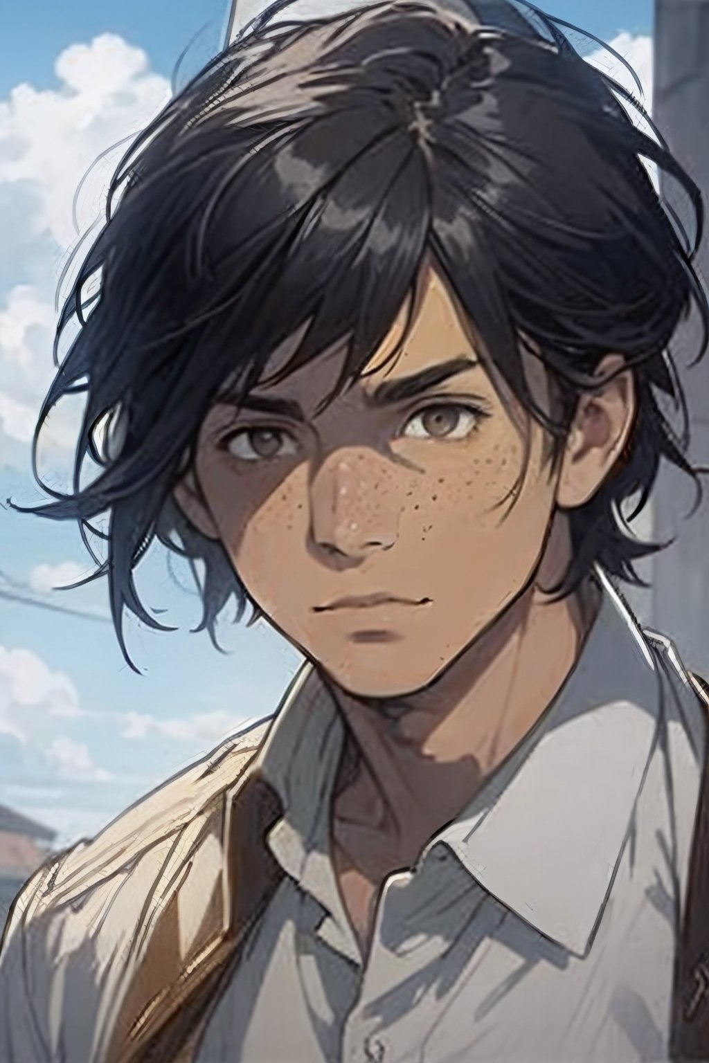 Marco Bodt from Attack on Titan,  ,  (light brown eyes by Berthault on Tensor.Art