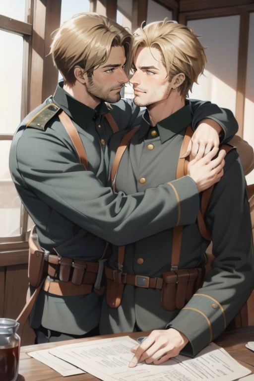 ((2peoplei)),  1 mature man giver(brown hair),  1 mature dad receiver(blond hair) by Berthault on Tensor.Art