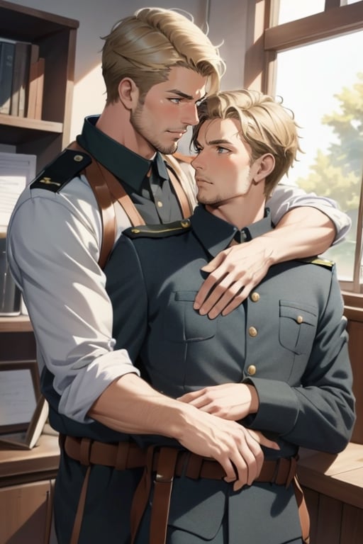 ((2peoplei)),  1 mature man giver(brown hair),  1 mature dad receiver(blond hair) by Berthault on Tensor.Art