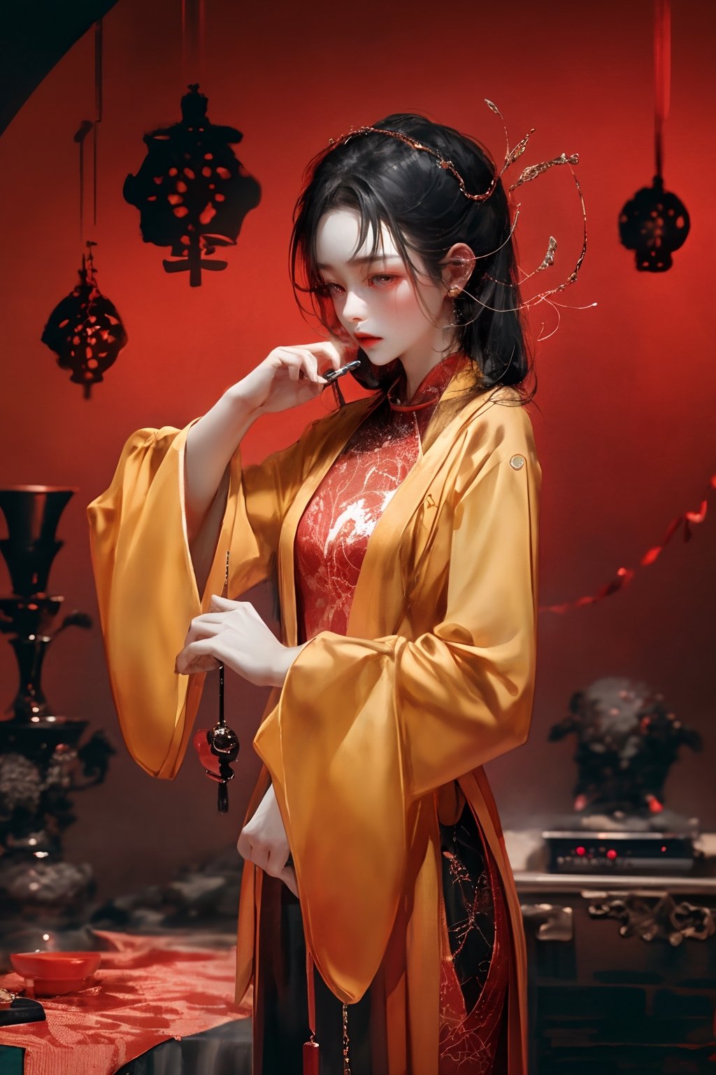 Masterpiece,Extremely_detailed,Detailed_CG_8k_wallpaper,1 girl, Ink scattering_Chinese style