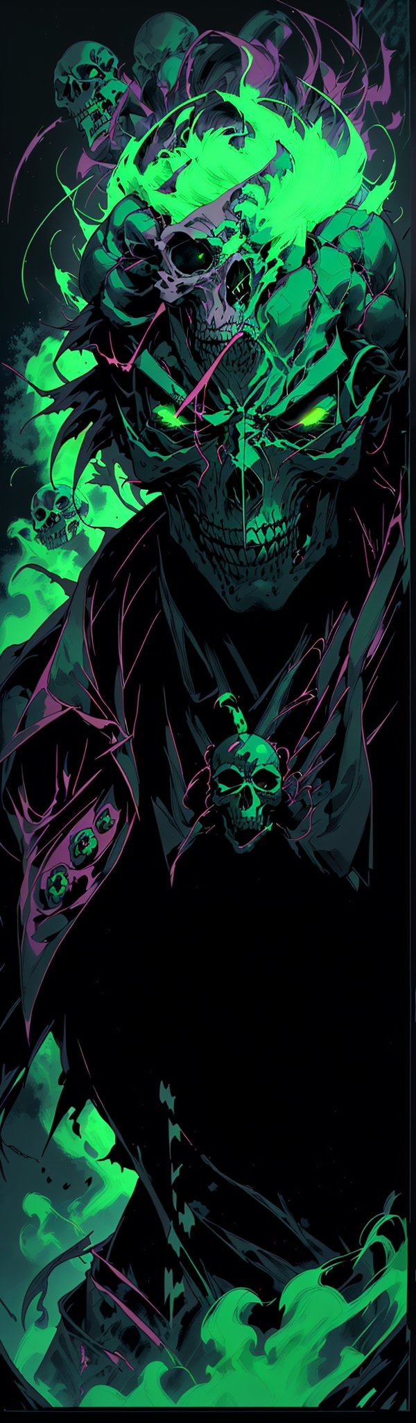 Skull,  screaming,  black background by MArIN3 on Tensor.Art