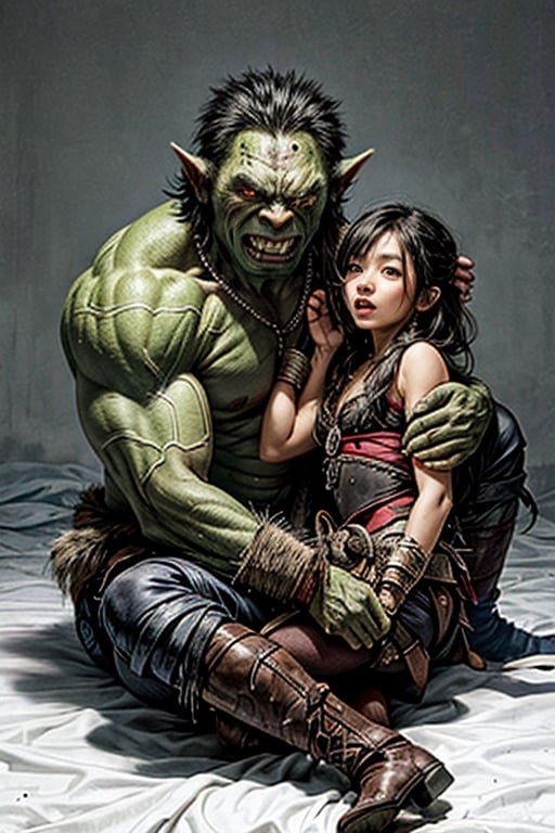 An Orc warrior has captured a female human by MArIN3 on Tensor.Art