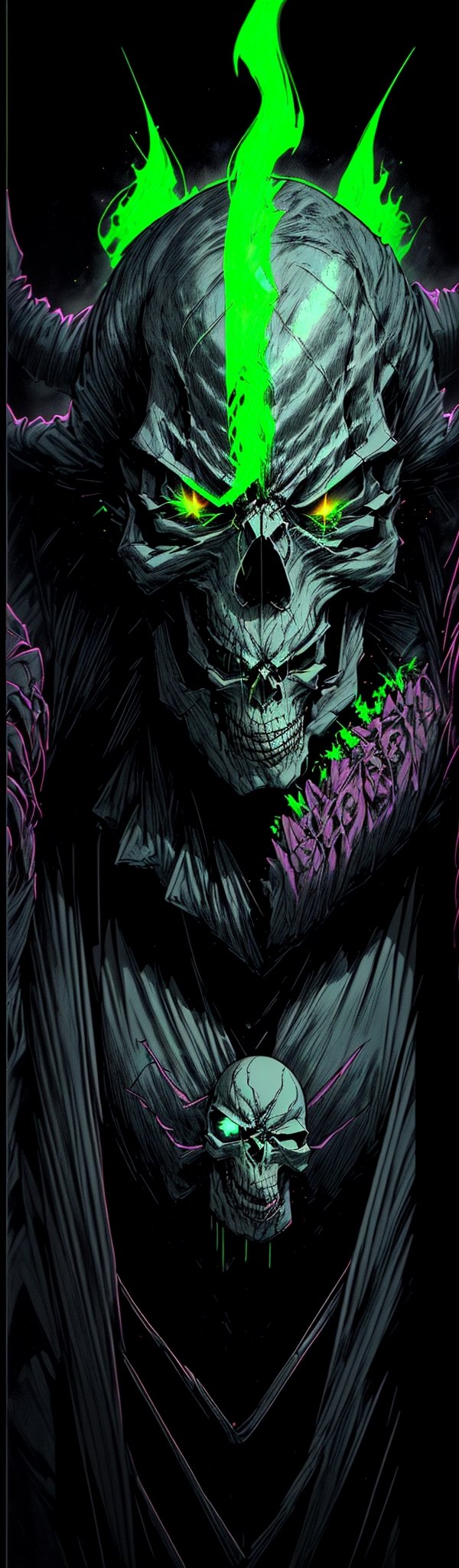 Skull,  screaming,  black background by MArIN3 on Tensor.Art