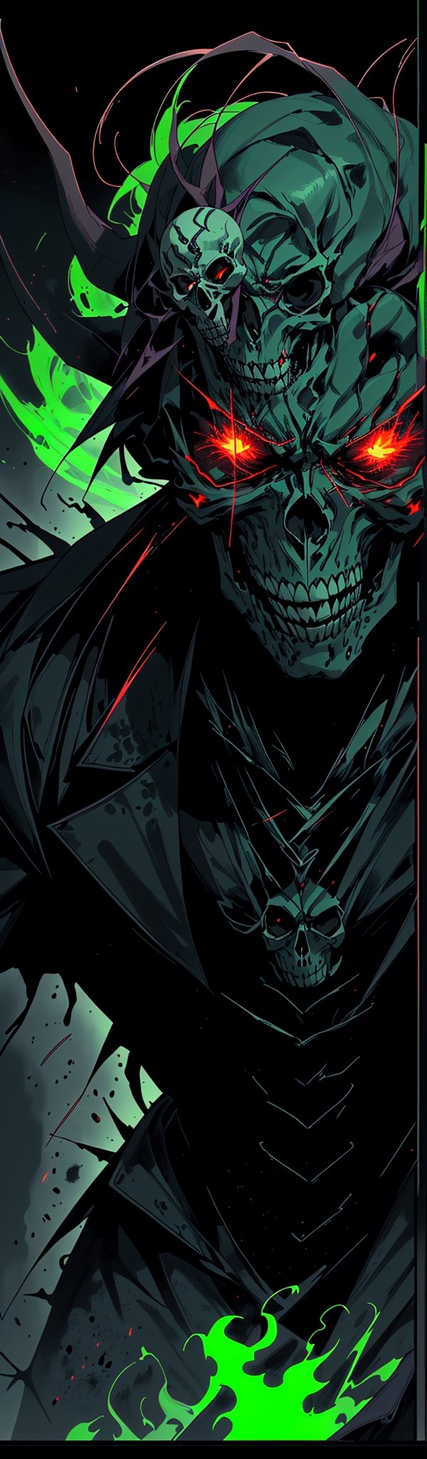 Skull,  screaming,  black background by MArIN3 on Tensor.Art
