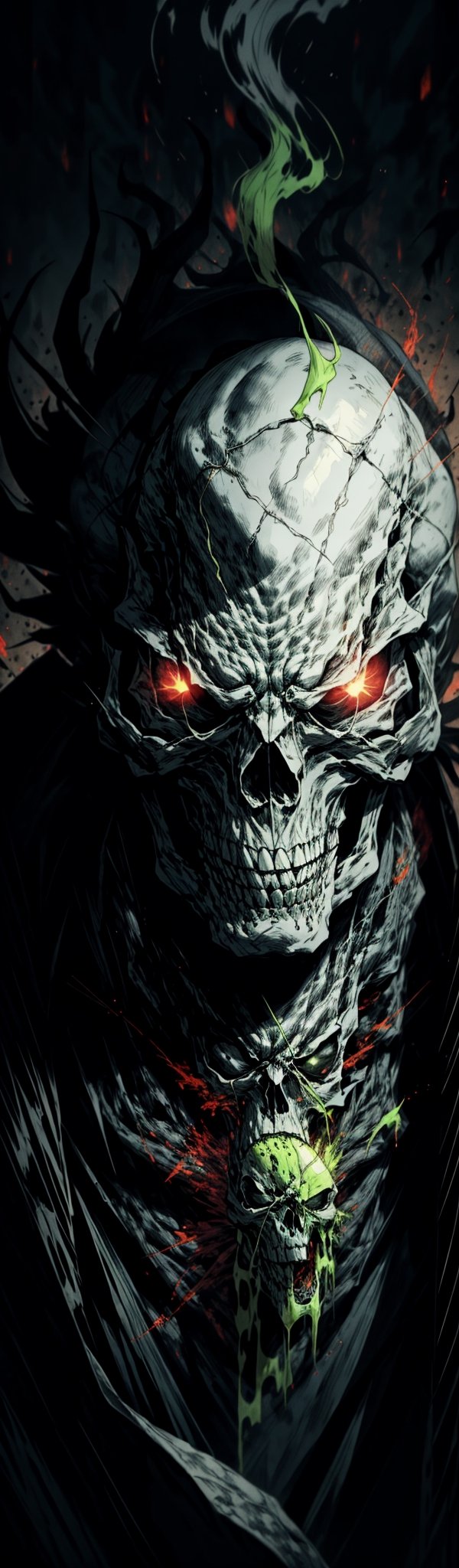 Skull,  screaming,  black background by MArIN3 on Tensor.Art