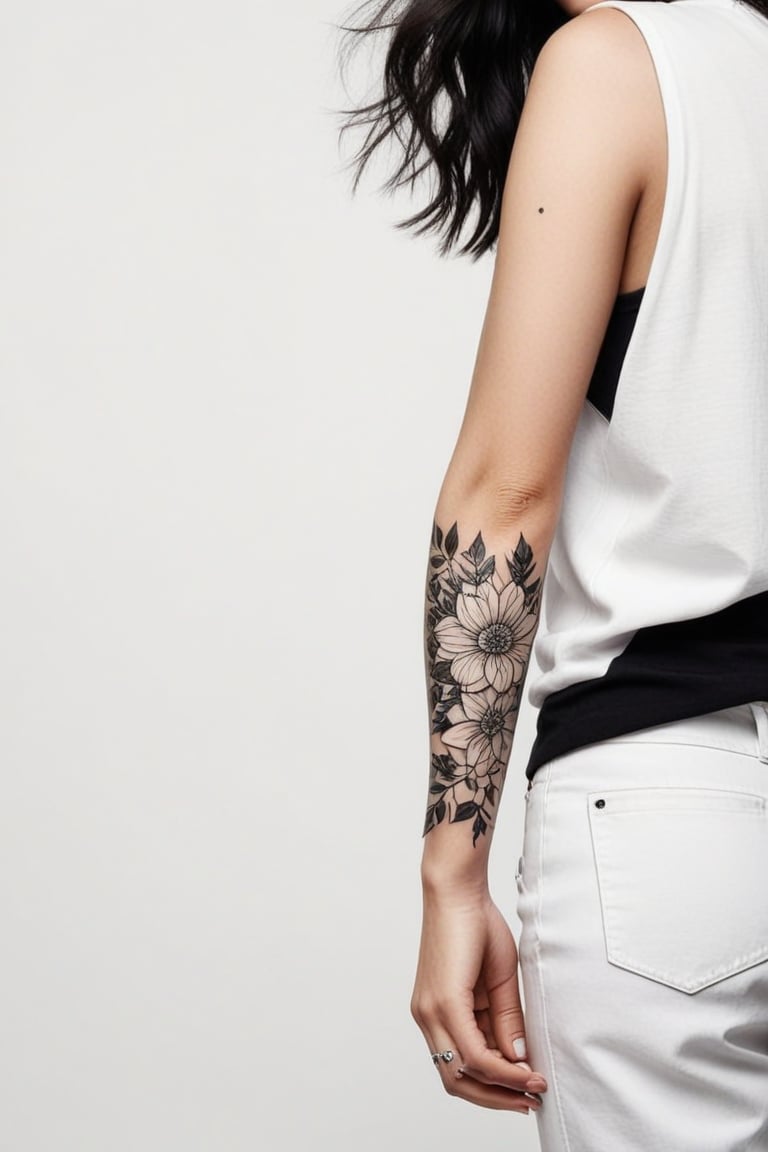 (((Iconic illustration but extremely beautiful))) (((Simple white colors background))) (((beautiful little decorative tatt...