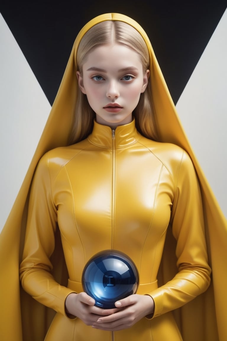 (((Iconic Young Lady in yellow futuristic-sci-fi but extremely beautiful)))
(((masterpiece,religious, minimalist,mysterious 
hyperrealistic)))
(((triangle, sphere, square)))
(((Monochrome sapphire solid colors)))
(((Gorgeous, voluptuous,sexy)))
(((by Diane Arbus style,by Alfred Cheney Johnston style)))