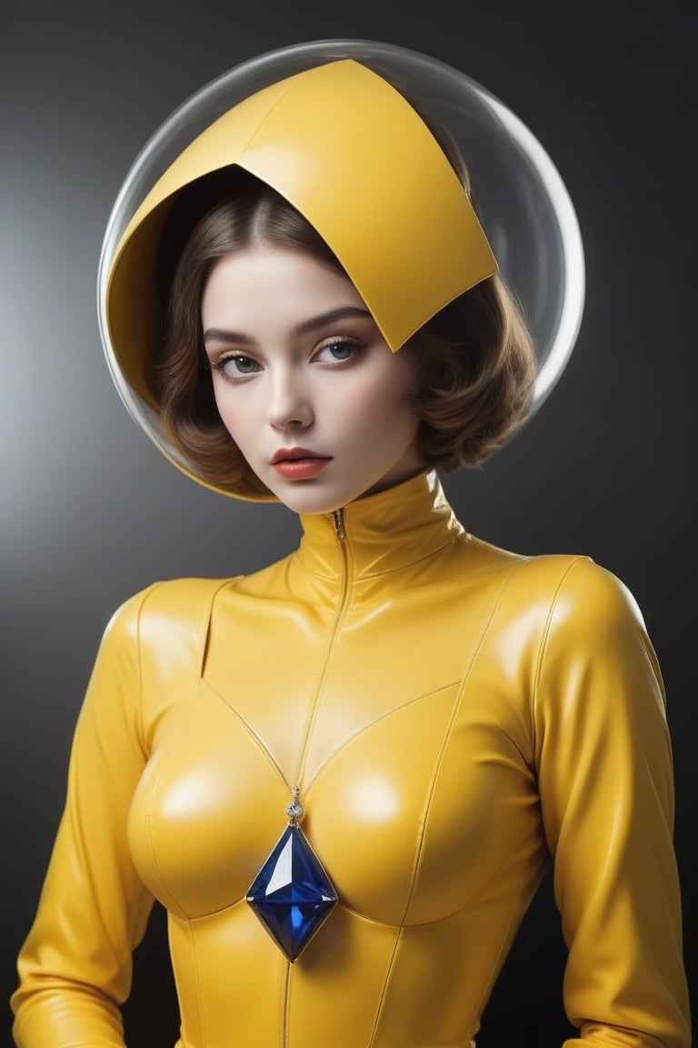 (((Iconic Young Lady in yellow futuristic-sci-fi but extremely beautiful)))
(((masterpiece,religious, minimalist,mysterious 
hyperrealistic)))
(((triangle, sphere, square)))
(((Monochrome sapphire solid colors)))
(((Gorgeous, voluptuous,sexy)))
(((by Diane Arbus style,by Alfred Cheney Johnston style)))