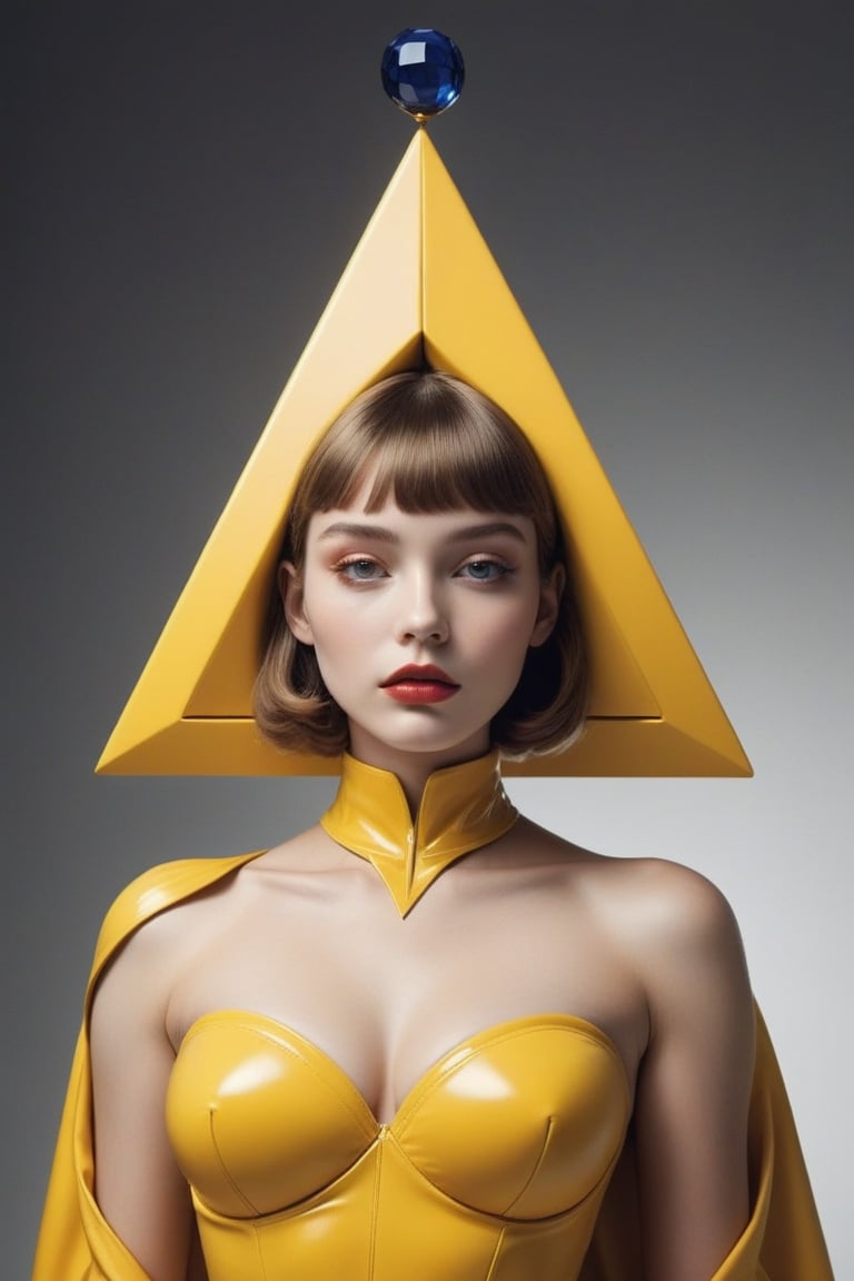 (((Iconic Young Lady in yellow futuristic-sci-fi but extremely beautiful)))
(((masterpiece,religious, minimalist,mysterious 
hyperrealistic)))
(((triangle, sphere, square)))
(((Monochrome sapphire solid colors)))
(((Gorgeous, voluptuous,sexy)))
(((by Diane Arbus style,by Alfred Cheney Johnston style)))