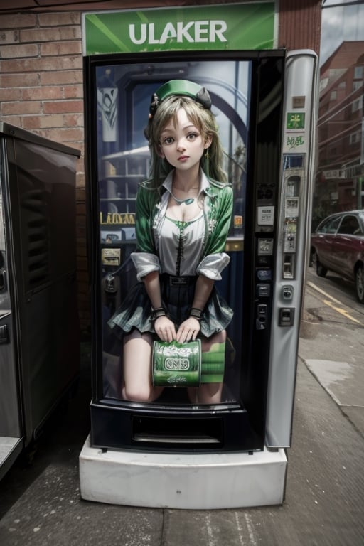 A Lucky clover 🍀 Irish gal on vending machine
