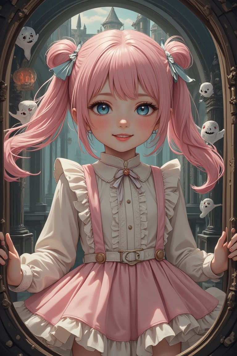 Whimsical Wonders: A vibrant,  pastel pink-haired fantasy girl,  sporting fluffy twintails by Newborn12345 on Tensor.Art