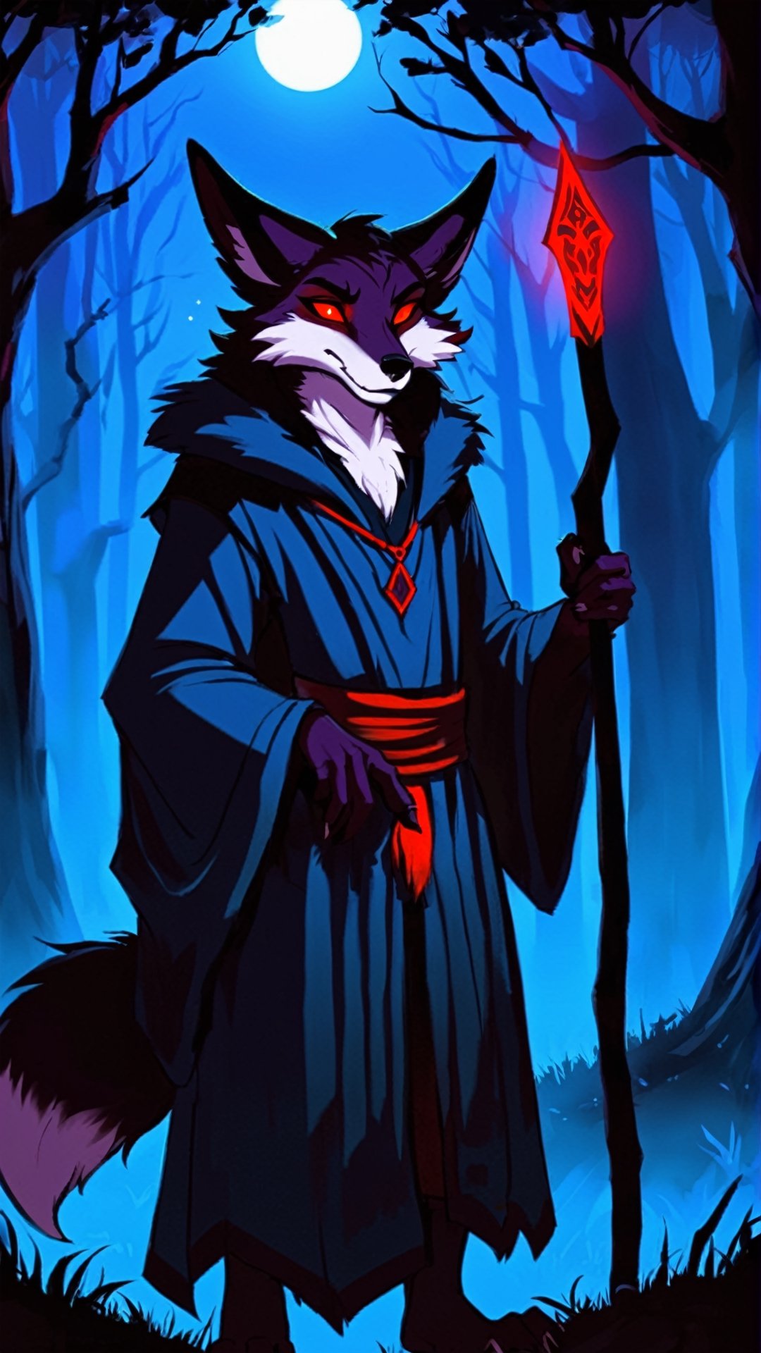 night moonlight forest Personification furry Therianthropy fox sorcerer woods Furry evil Devi man 