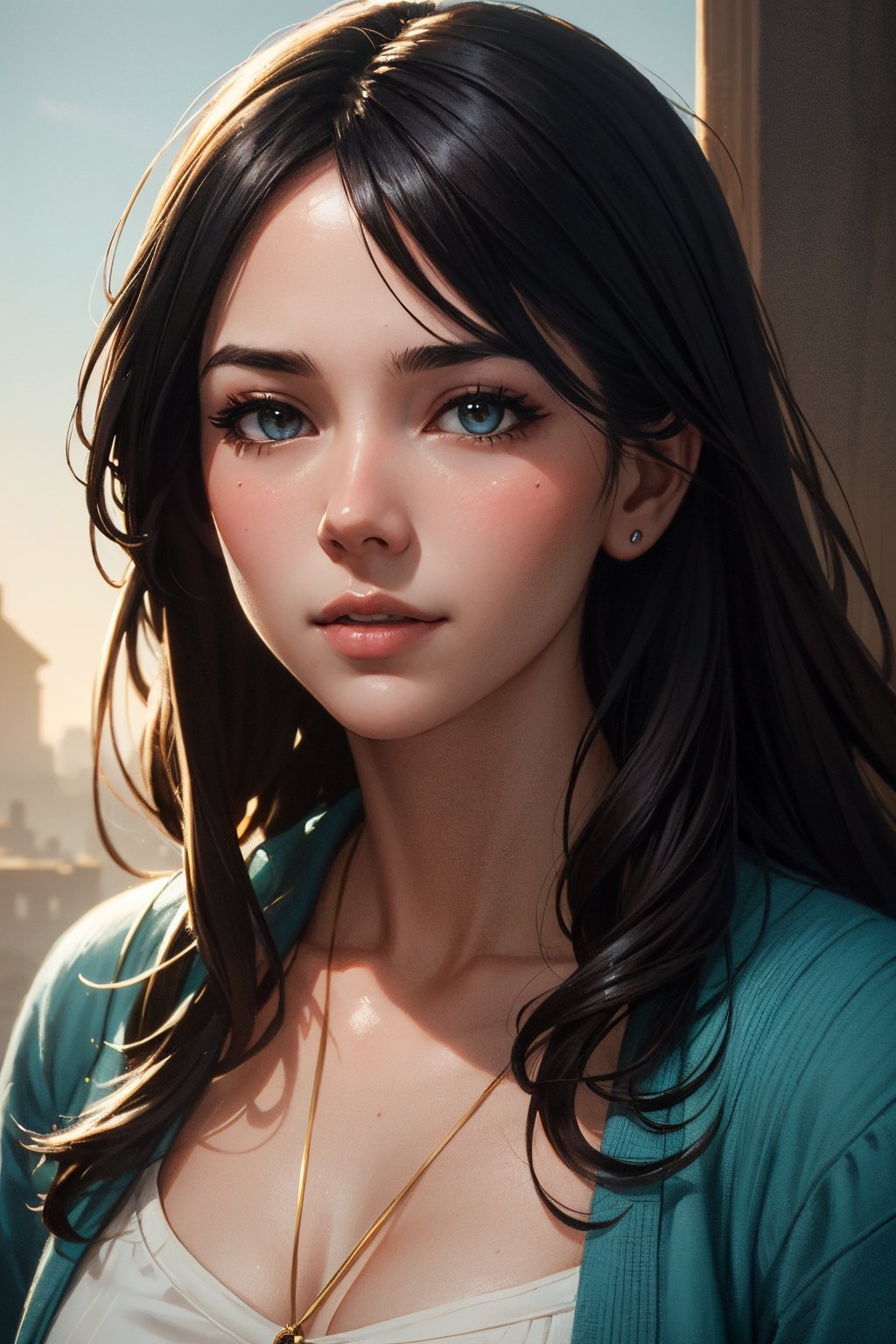 medieval girl, joyful, hope, close-up portrait, intricate, elegant, volumetric lighting, scenery, digital painting, highly detailed, artstation, sharp focus, illustration, concept art, ruan jia, steve mccurry