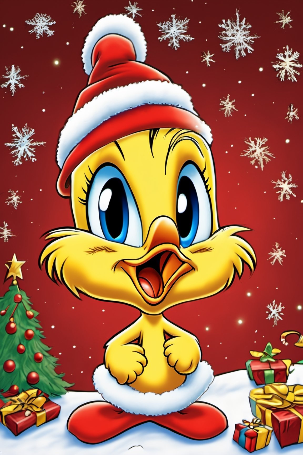 Tweety in Christmas, by Bob Clampett,Leonardo Style