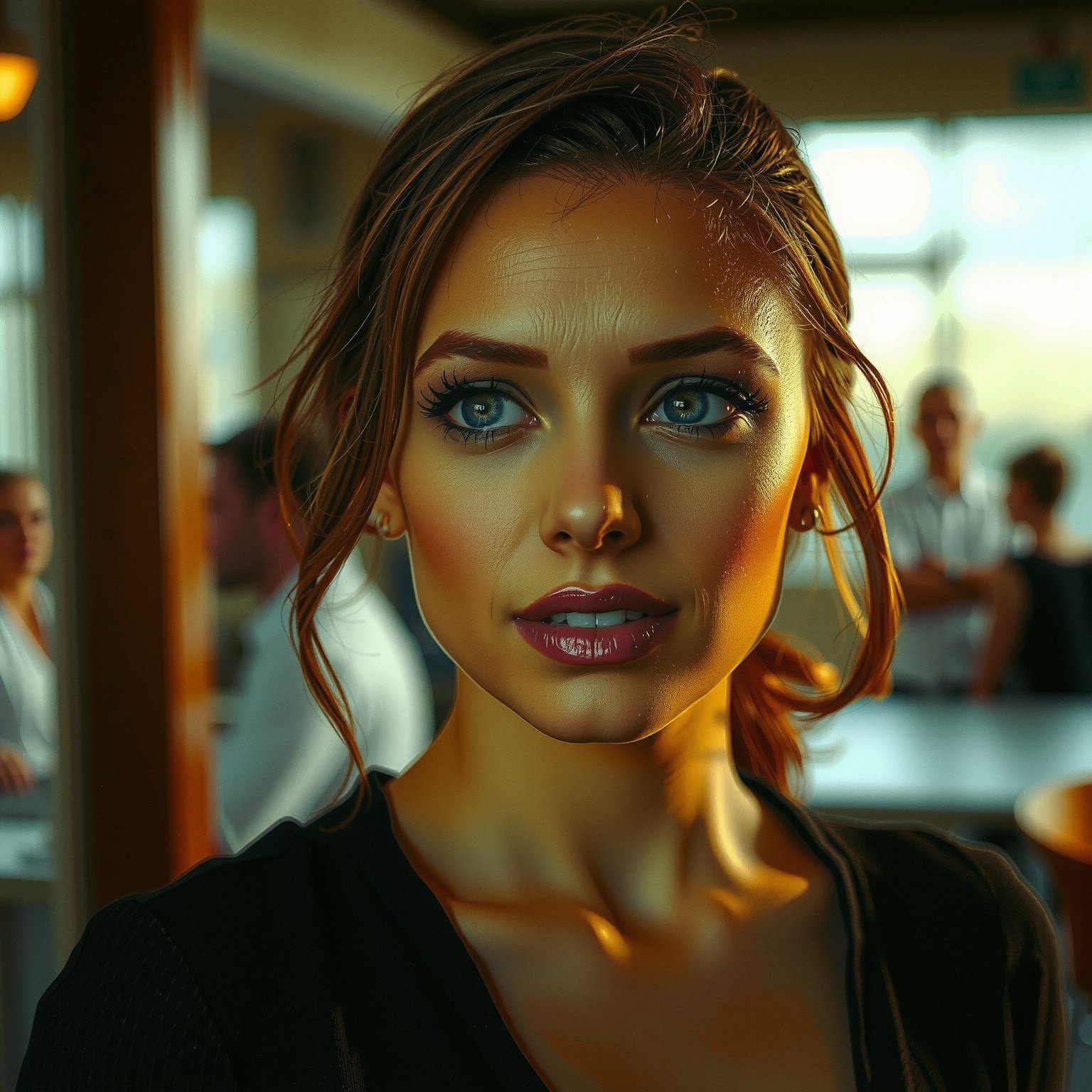 depth of field establising shot,  character,  woman by justme on Tensor.Art