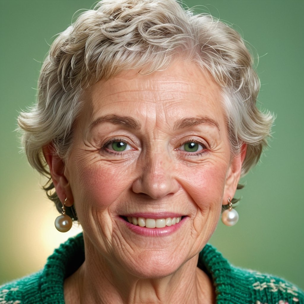 (Medium-wide shot) {Elderly female},  short curly white hair,  Caucasian by justme on Tensor.Art
