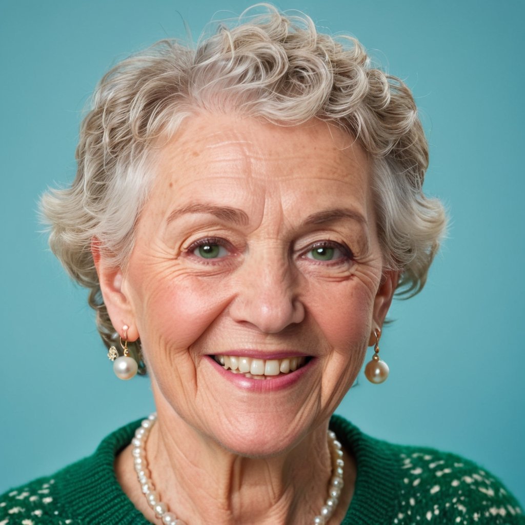 (Medium-wide shot) {Elderly female},  short curly white hair,  Caucasian by justme on Tensor.Art