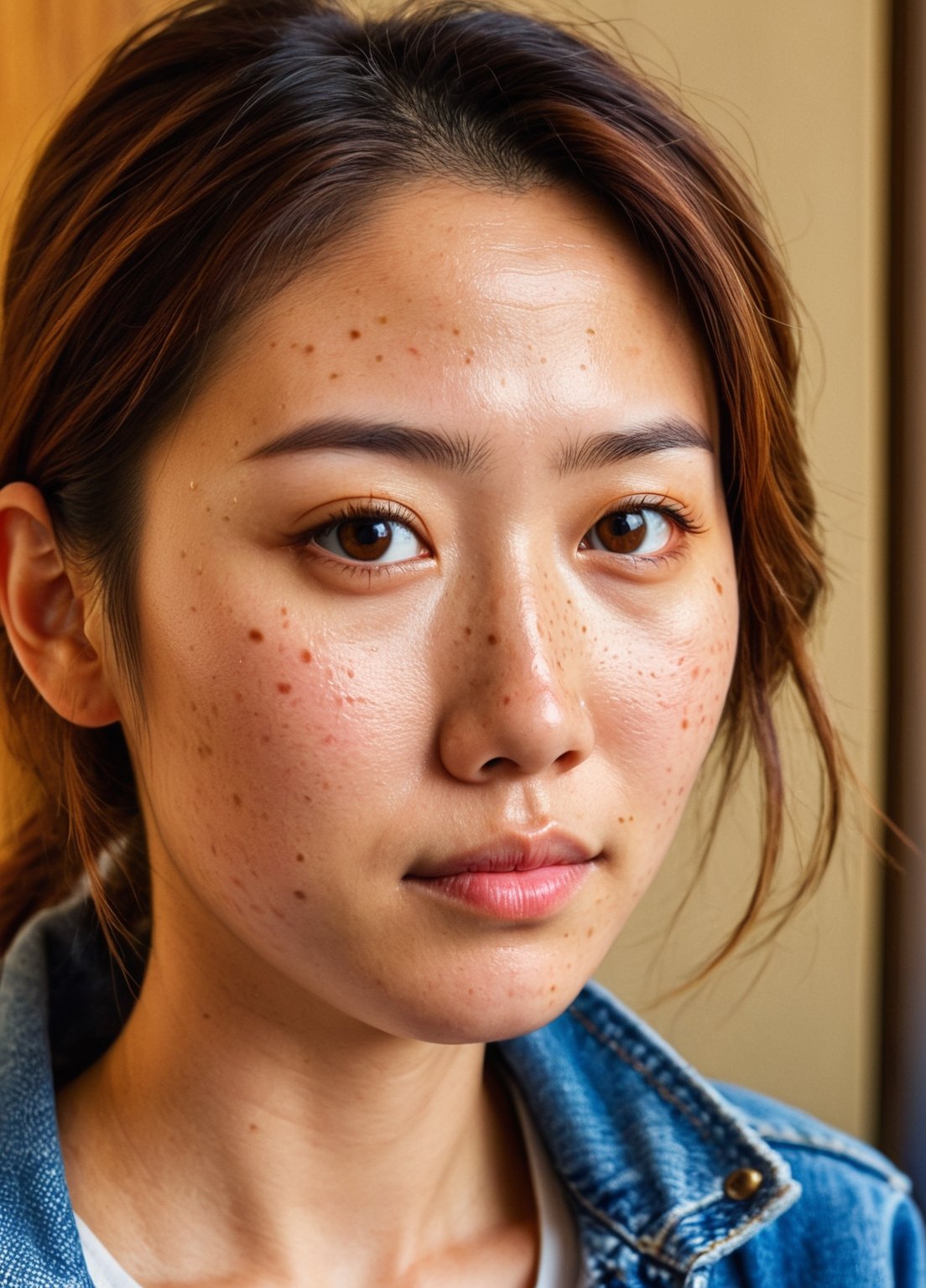 (Upper-body shot) {Young female},  shoulder-length wavy hair,  Asian descent by justme on Tensor.Art