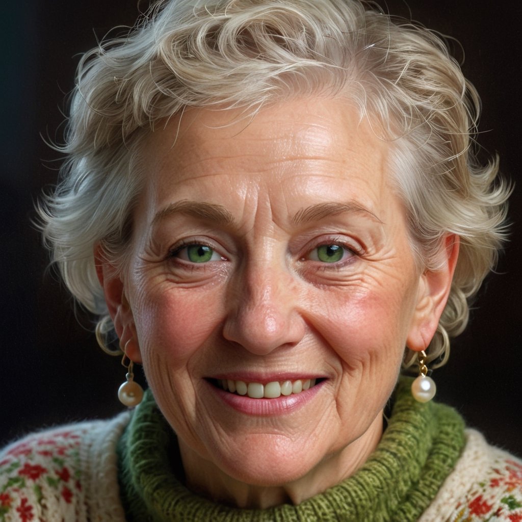 (Medium-wide shot) {Elderly female},  short curly white hair,  Caucasian by justme on Tensor.Art