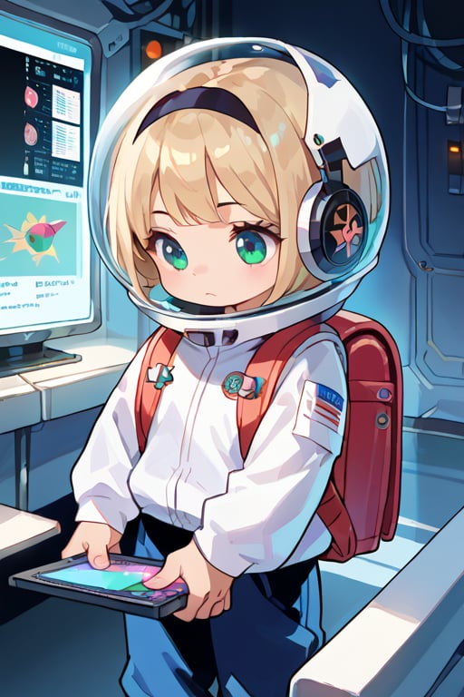 masterpiece,
loli

Looking at the Earth from the universe
Five-year-old girl wearing a spacesuit

High-tech space suit
High-tech space backpack
Handheld high-tech projection tablet,score_9,score_8_up,score_7_up